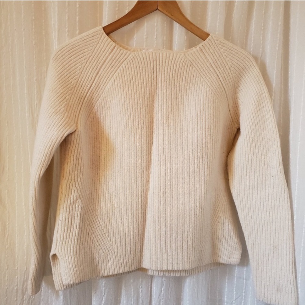 Everlane Cream Wool Sweater M